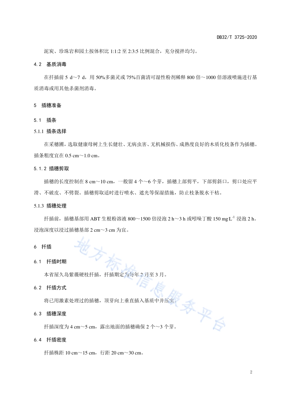 屋久岛紫薇硬枝扦插育苗技术规程DB32／T 3725-2020.pdf_第4页