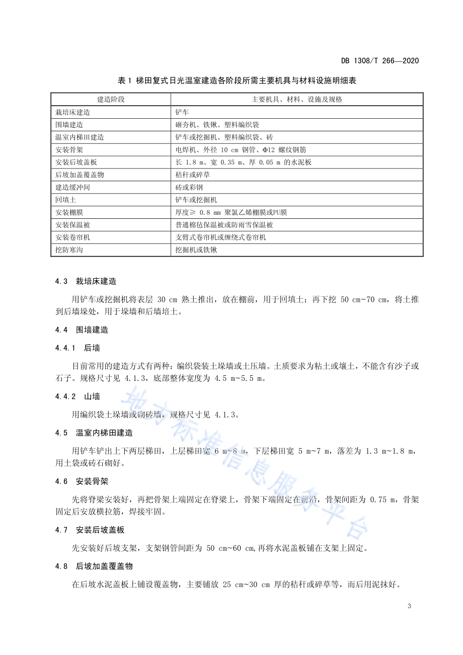 梯田复式日光温室建造技术规程DB 1308／T 266-2020.pdf_第5页