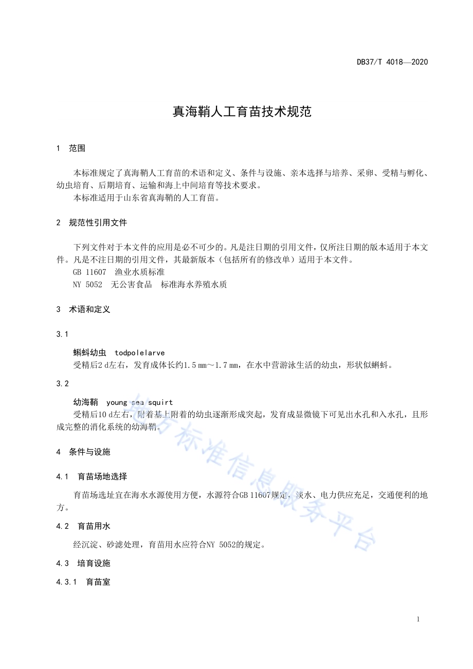 真海鞘人工育苗技术规范DB37／T 4018—2020.pdf_第5页