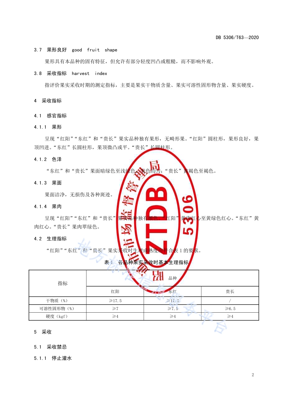昭通猕猴桃主栽品种果实采收指标和要求DB 5306／T63-2020.pdf_第5页