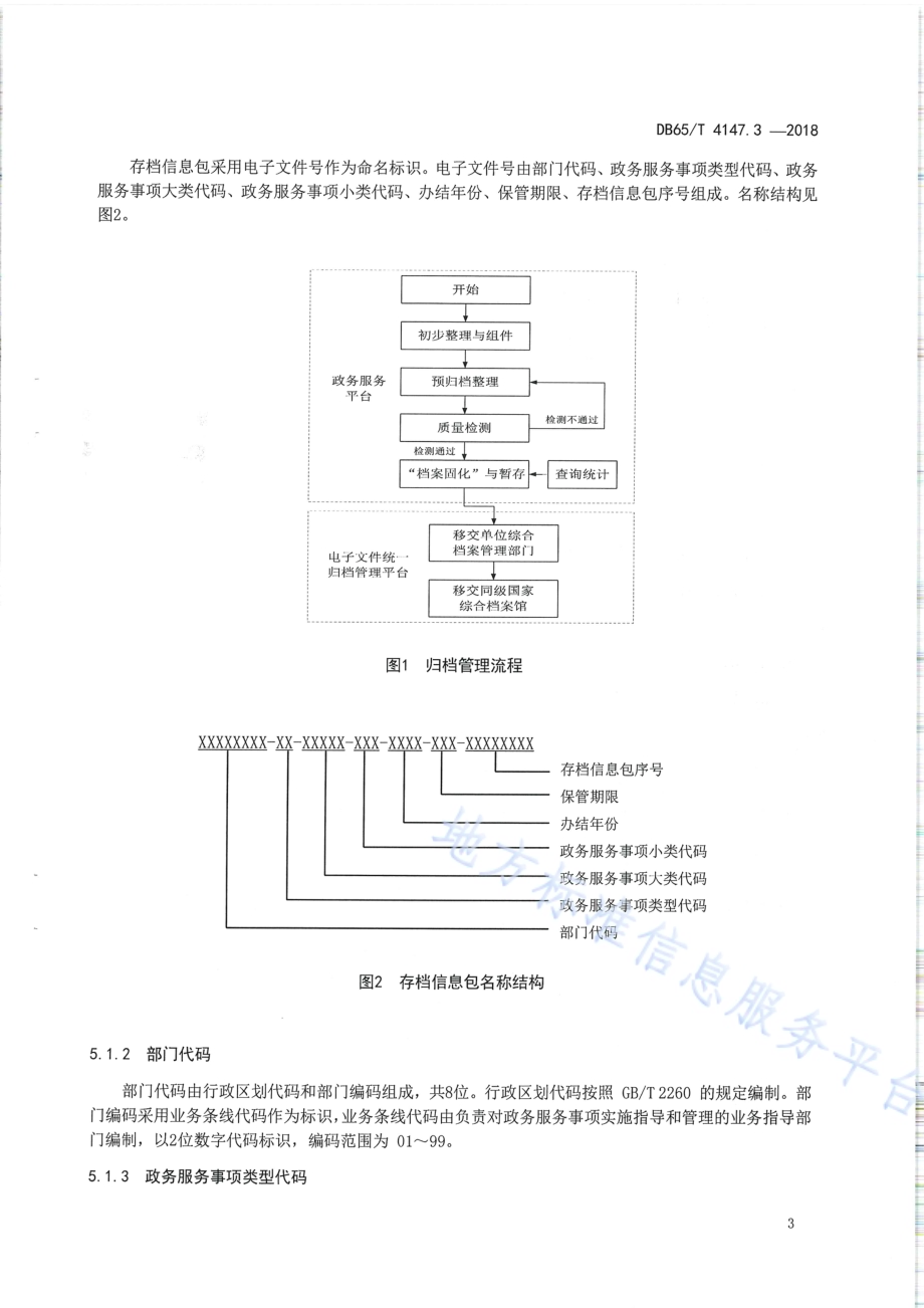 政务服务“最多跑一次”工作规范 第3部分：电子档案归档和移交规范DB65／T 4147.3-2018.pdf_第5页