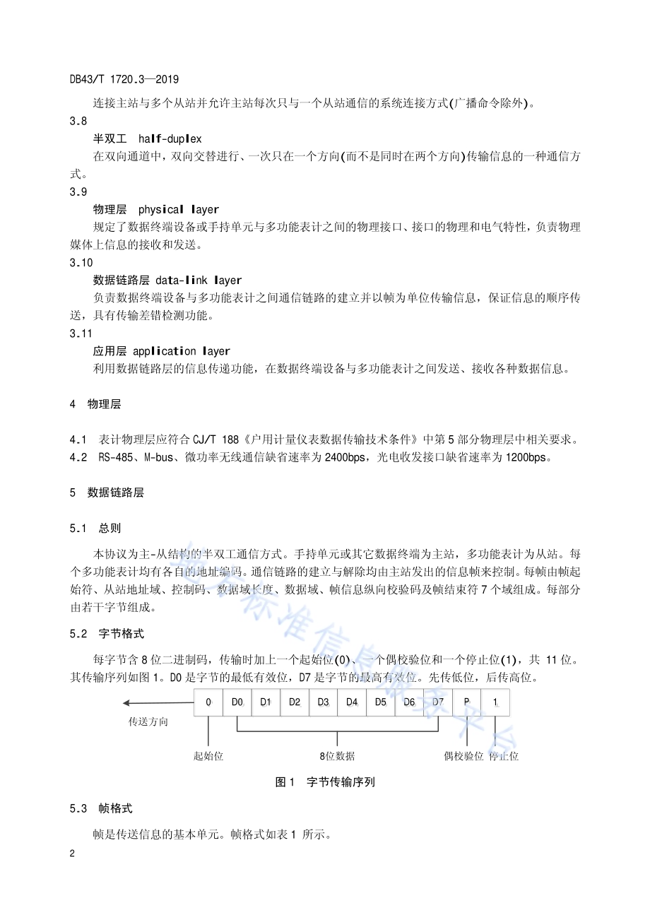 多表集抄技术规范 第3部分：水、气、热、表通信协议DB43／T 1720.3-2019.pdf_第5页