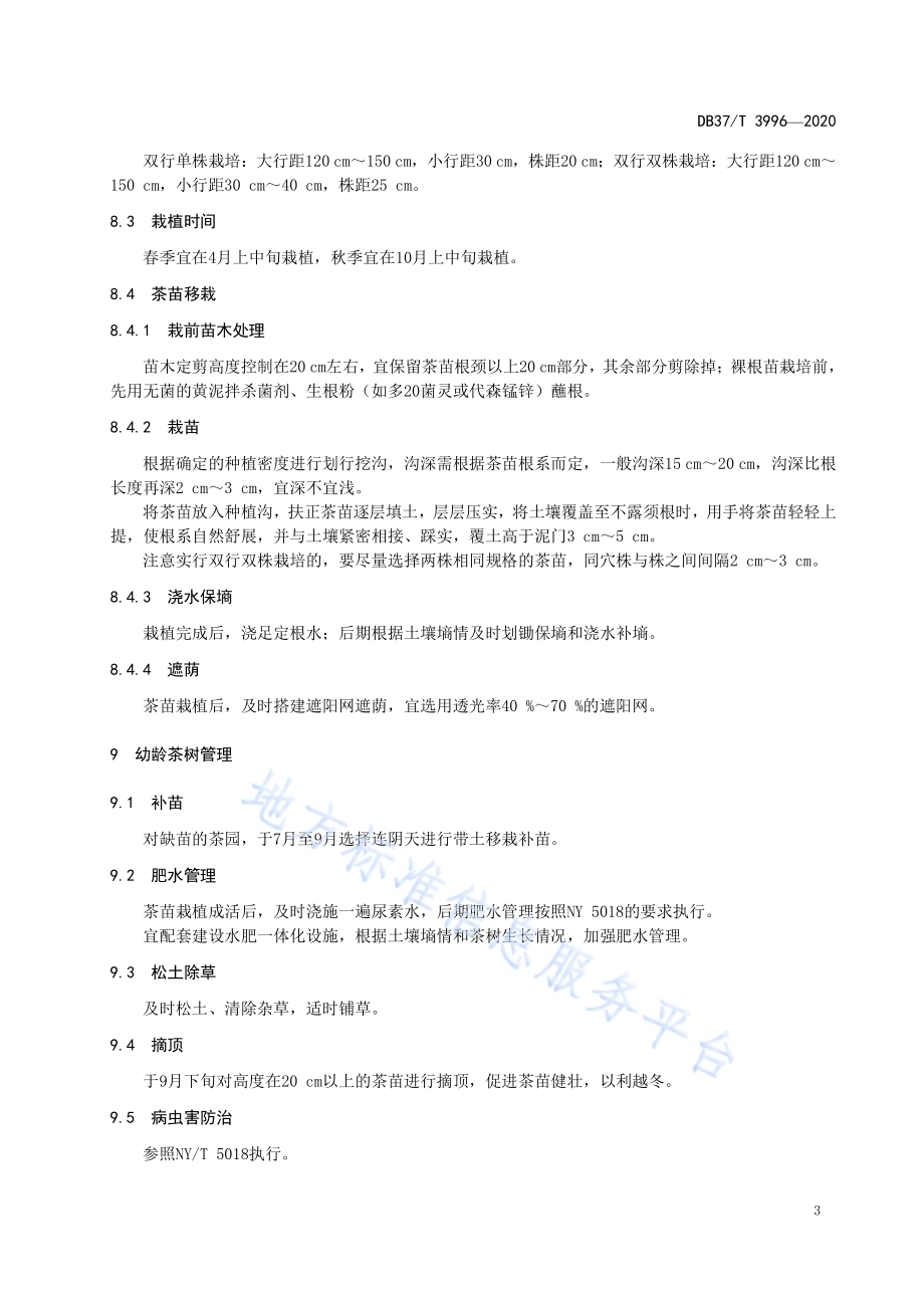 无性系茶树设施栽培技术规范DB37／T 3996—2020.pdf_第5页