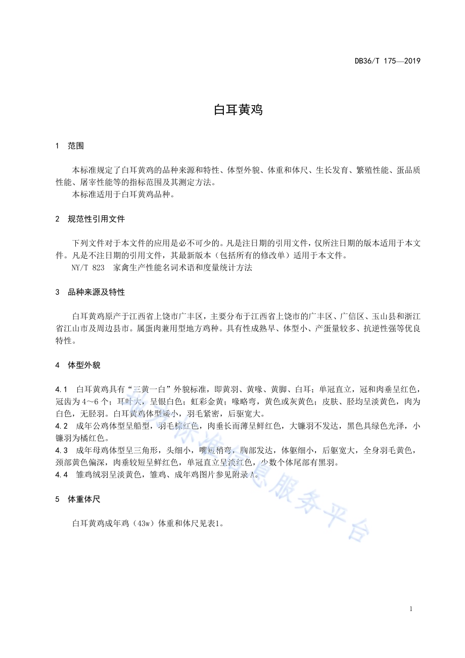 白耳黄鸡DB36／T 175-2019.pdf_第5页