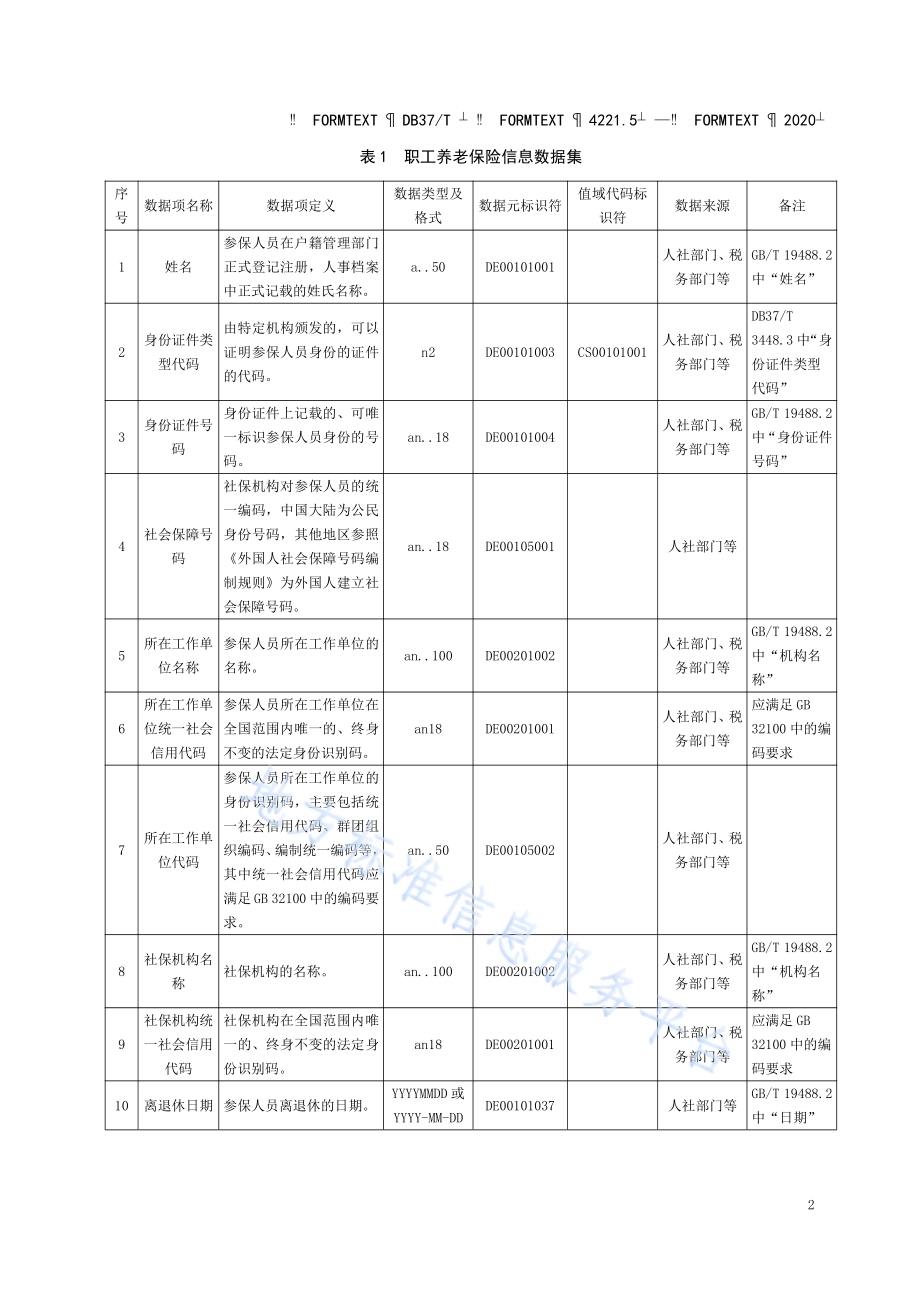 政务信息资源 数据集 人口 第 5 部分：养老保险信息DB37／T 4221.5—2020.pdf_第5页