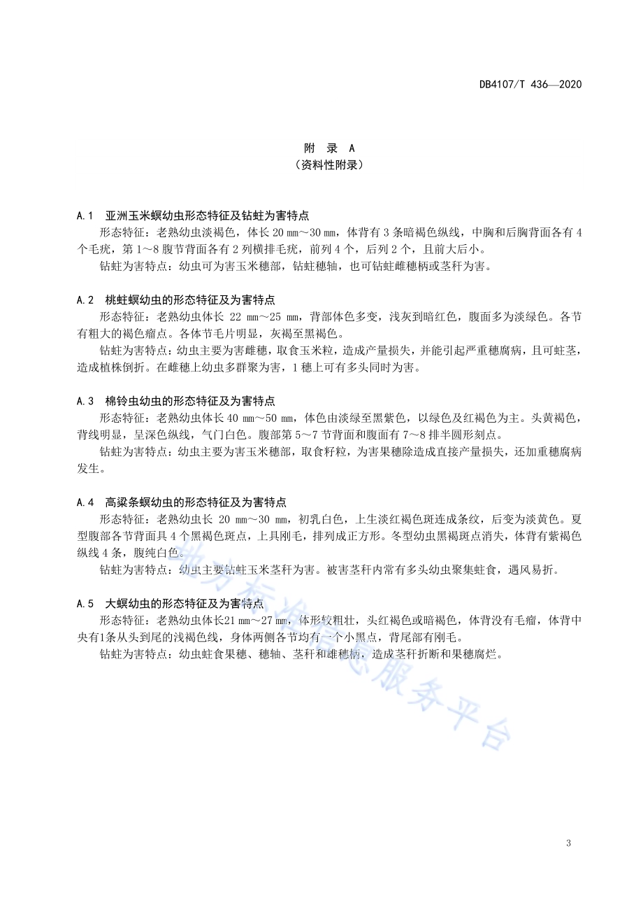 夏玉米成熟期钻蛀类害虫调查技术规程DB4107／T 436-2020.pdf_第5页
