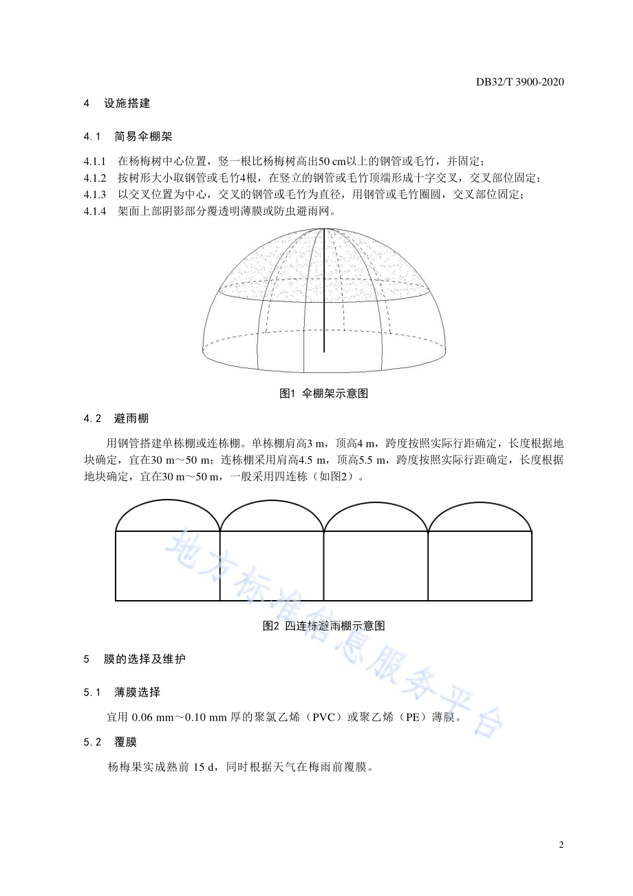 杨梅避雨栽培技术规程DB32／T 3900—2020.pdf_第5页