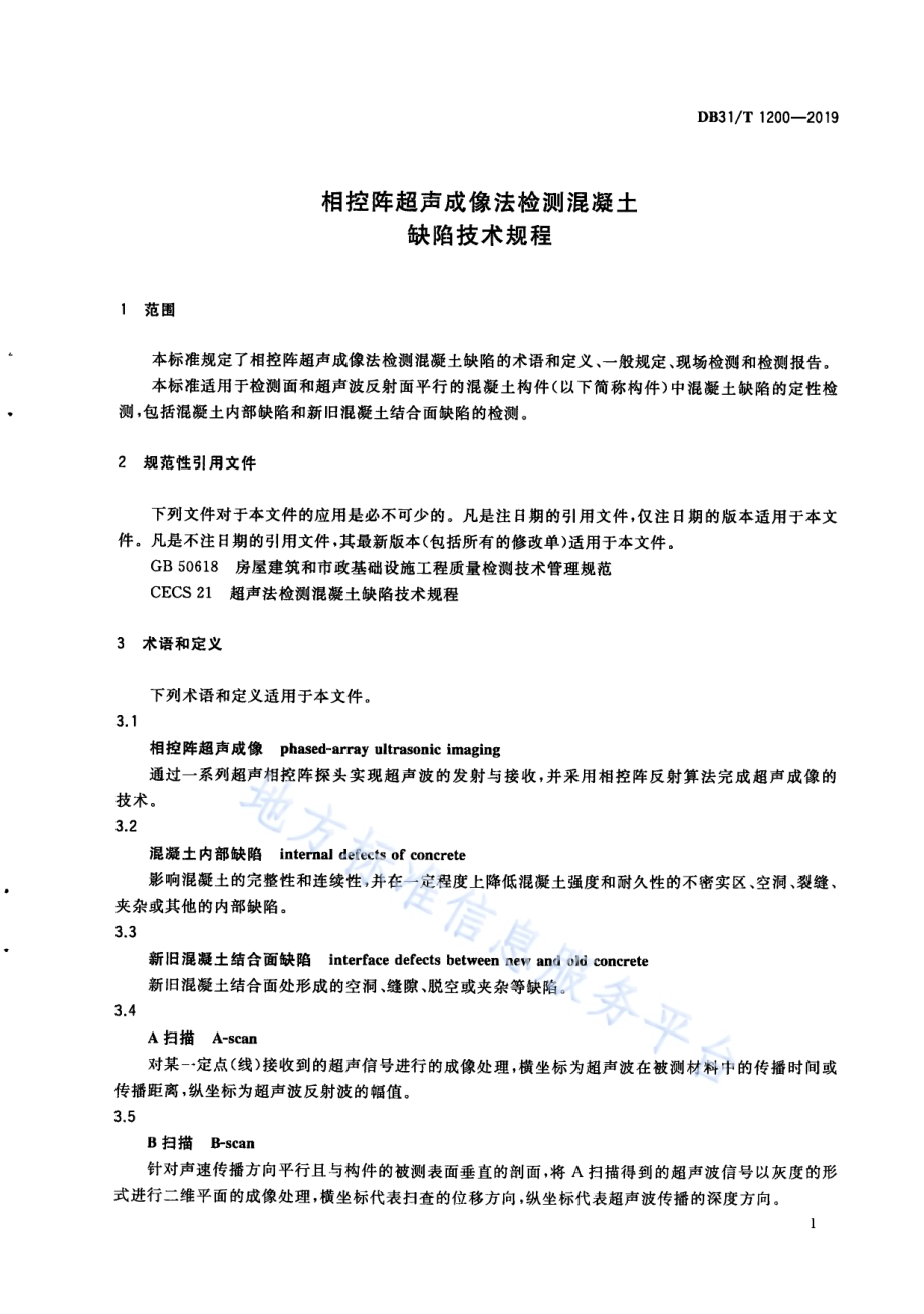 相控阵超声成像法检测混凝土缺陷技术规程DB31／T 1200-2019.pdf_第5页