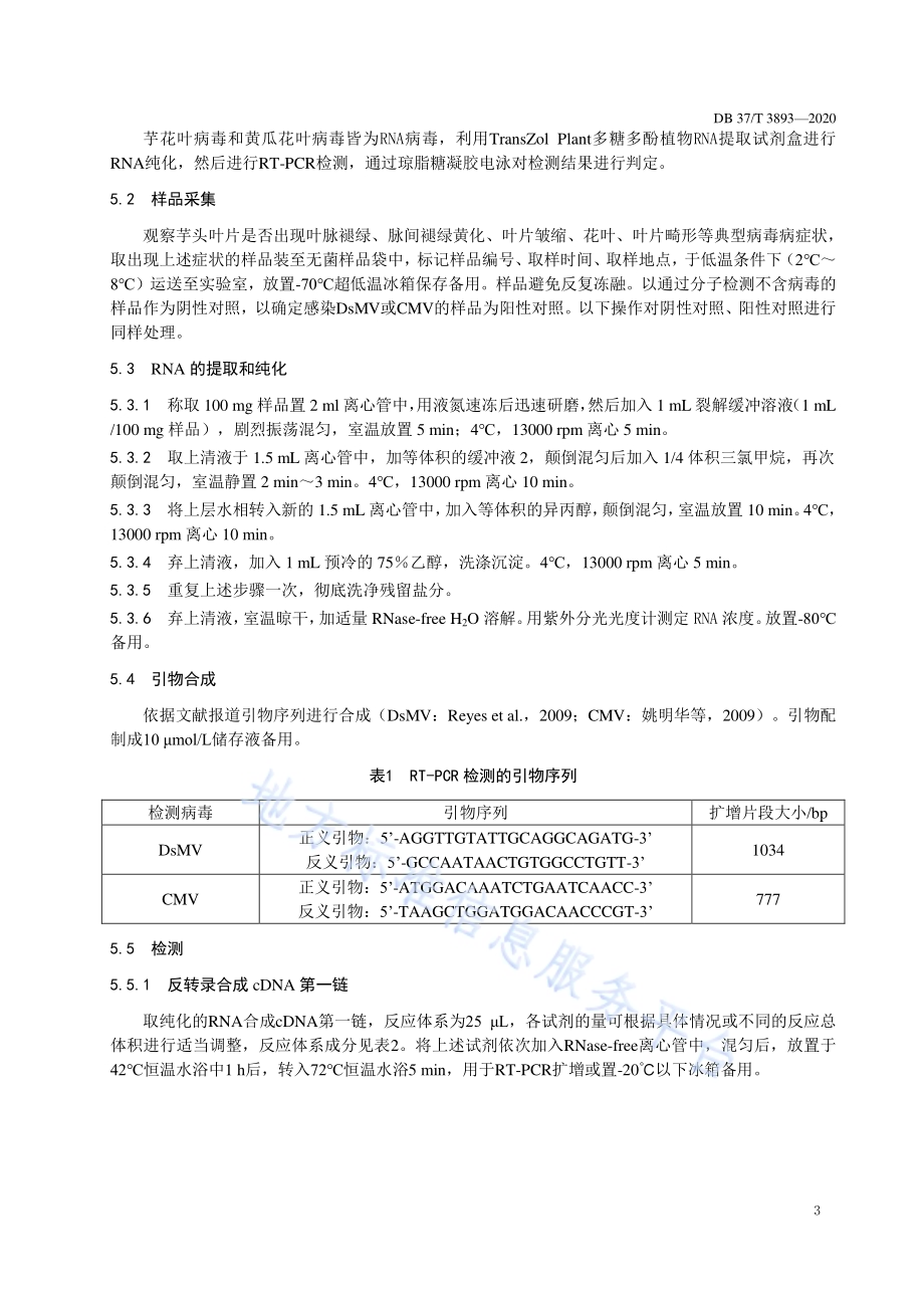 芋头病毒检测技术规程DB37／T 3893—2020.pdf_第5页