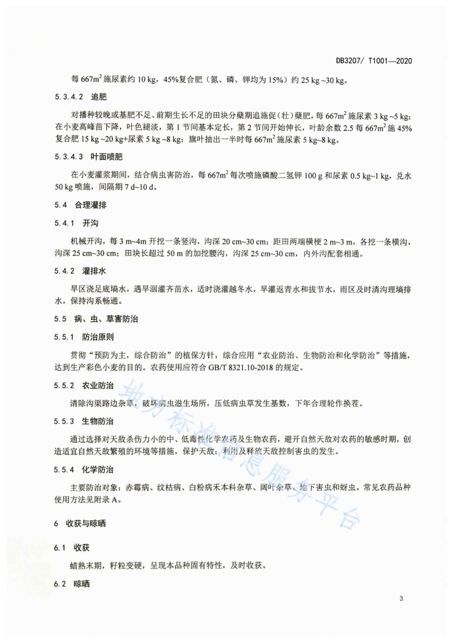 彩色小麦生产技术规程DB3207／T 1001-2020.pdf_第5页