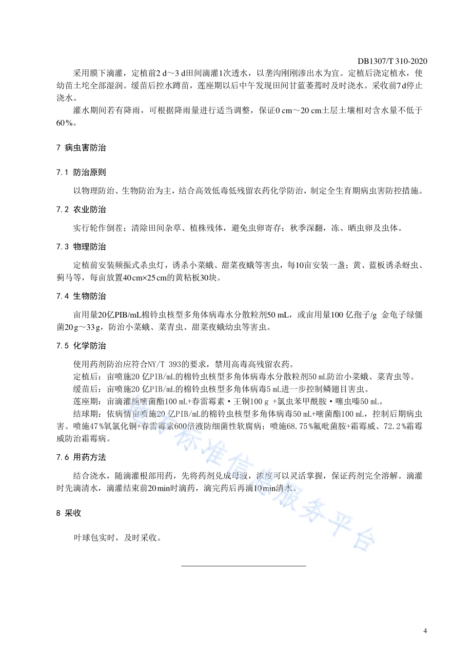 白菜露地栽培化肥农药减施技术规程DB1307／T 310-2020.pdf_第5页