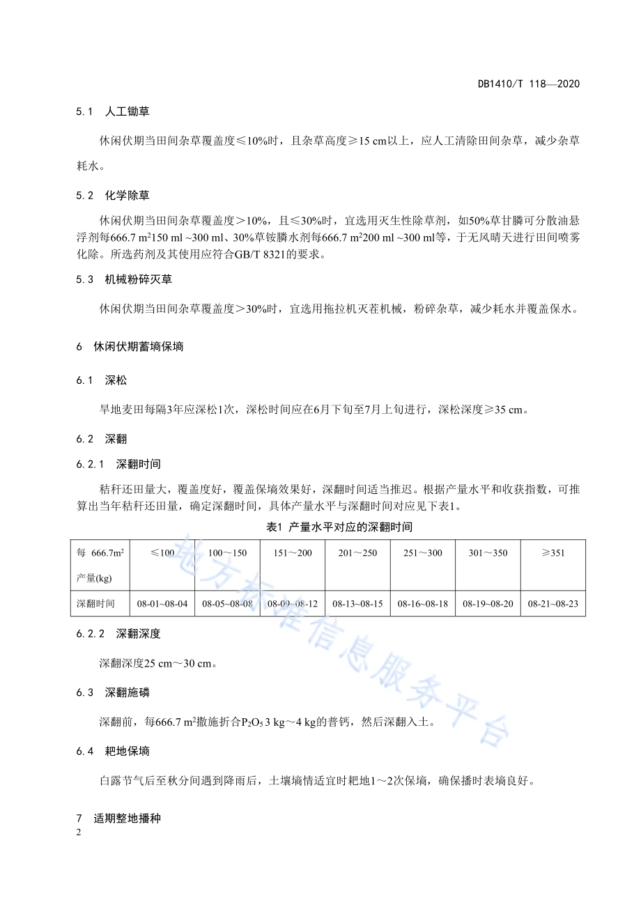 旱地麦田蓄墒保墒节水耕作技术规程DB1410／T 118-2020.pdf_第5页