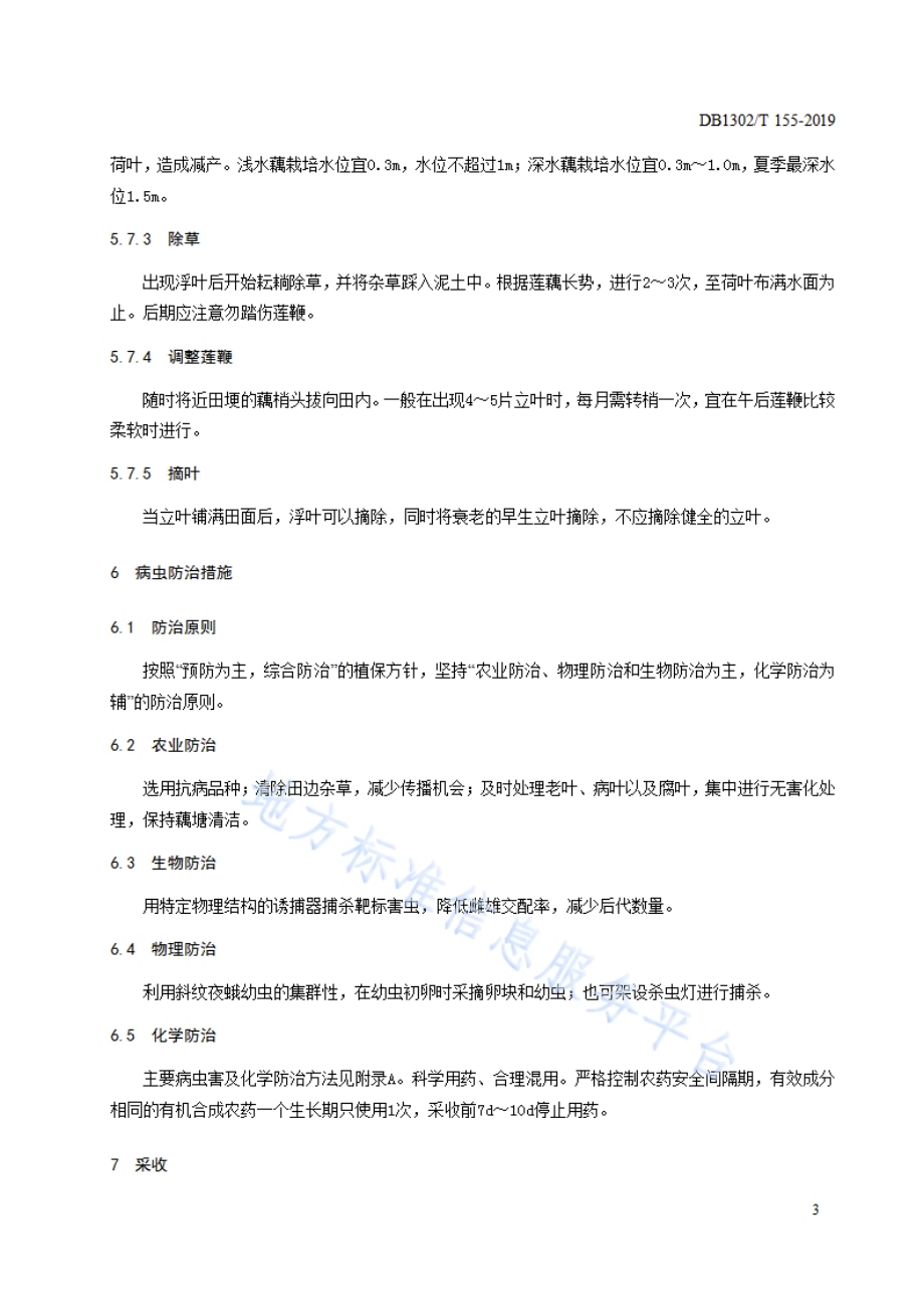 莲藕生产技术规程DB1302／T 155－2019.pdf_第5页