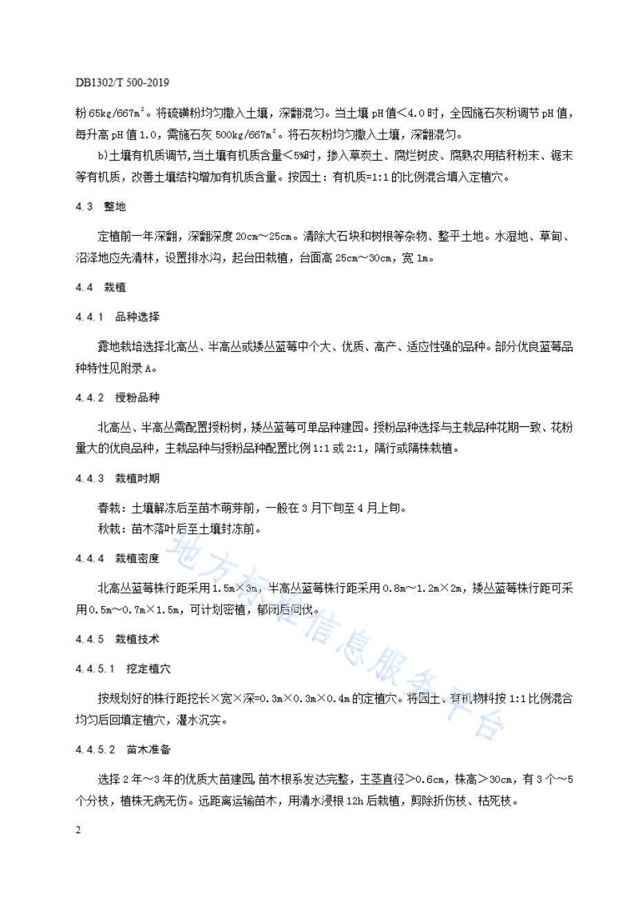 蓝莓栽培技术规程DB1302／T 500-2019.pdf_第4页