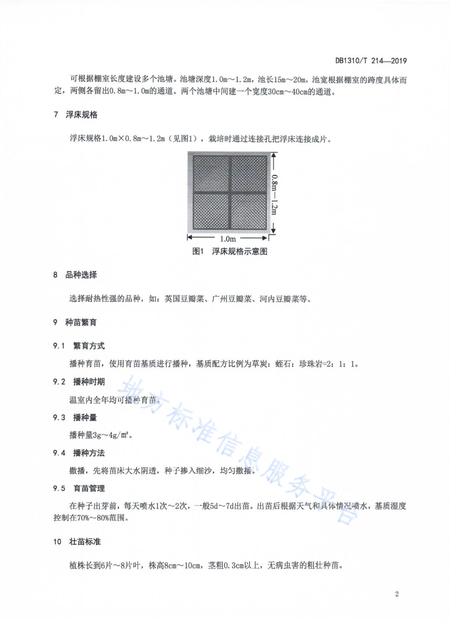 设施西洋菜人工浮床栽培技术规程DB1310／T 214-2019.pdf_第4页