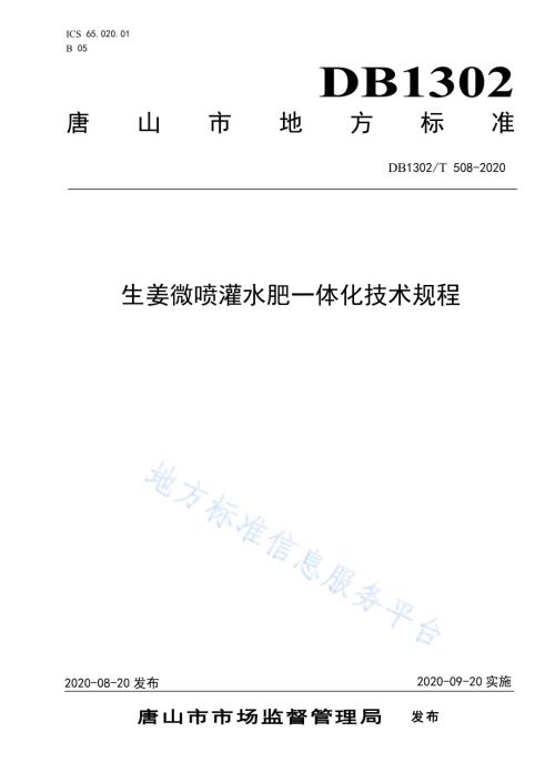 生姜微喷灌水肥一体化技术规程DB1302／T 508-2020.pdf