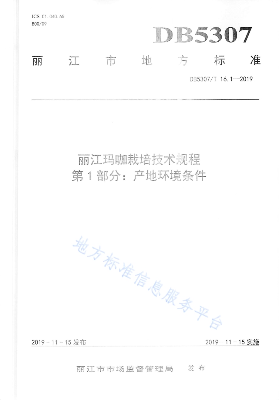 丽江玛咖栽培技术规程DB 5307／T 16-2019.pdf_第1页
