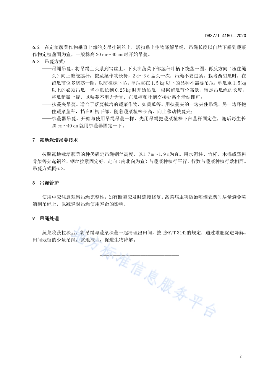 蔬菜栽培生物降解吊绳应用技术规程DB37／T 4180—2020.pdf_第4页