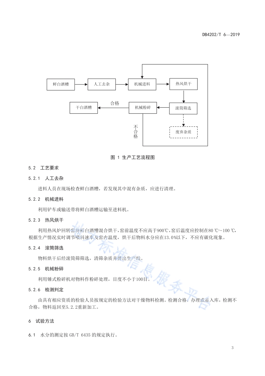 干白酒糟生产技术规程DB 4202／T 6-2019.pdf_第5页