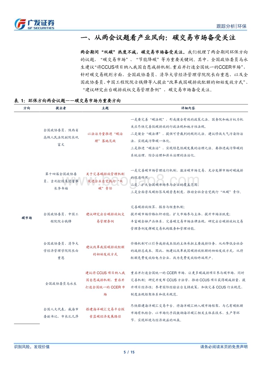 20230312_广发证券_环保行业深度跟踪：两会聚焦CCER碳交易直饮水大市场呼之欲出_16页.pdf_第5页