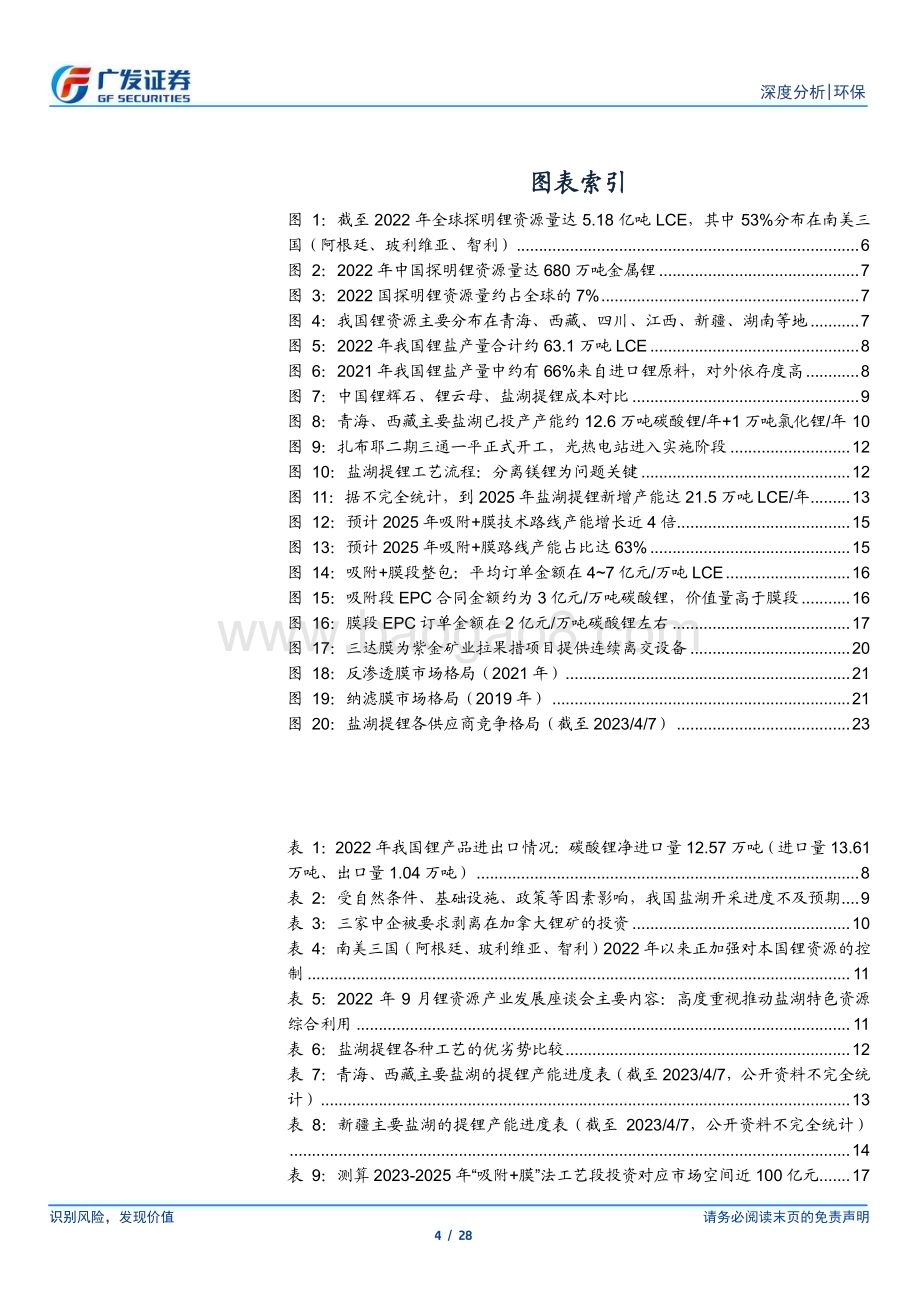 20230410_广发证券_环保行业证券研究报告：盐湖提锂技术系列_29页.pdf_第4页