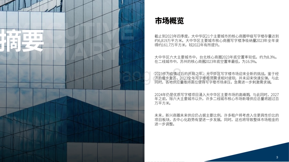 20240331_戴德梁行_房地产行业大中华区写字楼供应需求前沿趋势：2024年新项目持续入市_32页.pdf_第3页