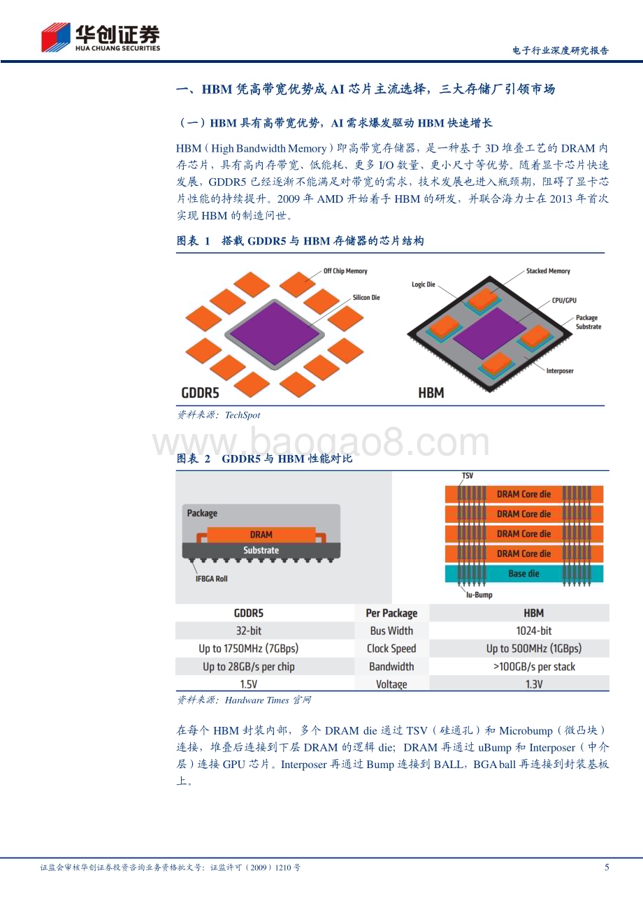 20240331_华创证券_电子行业深度研究报告：AI浪潮汹涌HBM全产业链迸发向上_28页.pdf_第5页