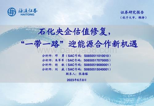 20230608_海通证券_石化行业证券研究报告：石化央企估值修复“一带一路“迎能源合作新机遇_33页.pdf