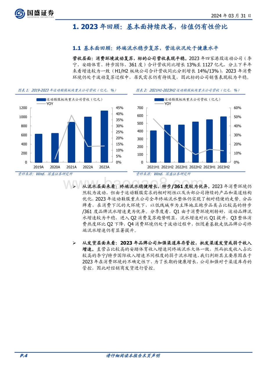 20240331_国盛证券_纺织服饰行业：运动鞋服2023年报总结基本面持续向好期待2024年高质量增长_22页.pdf_第4页