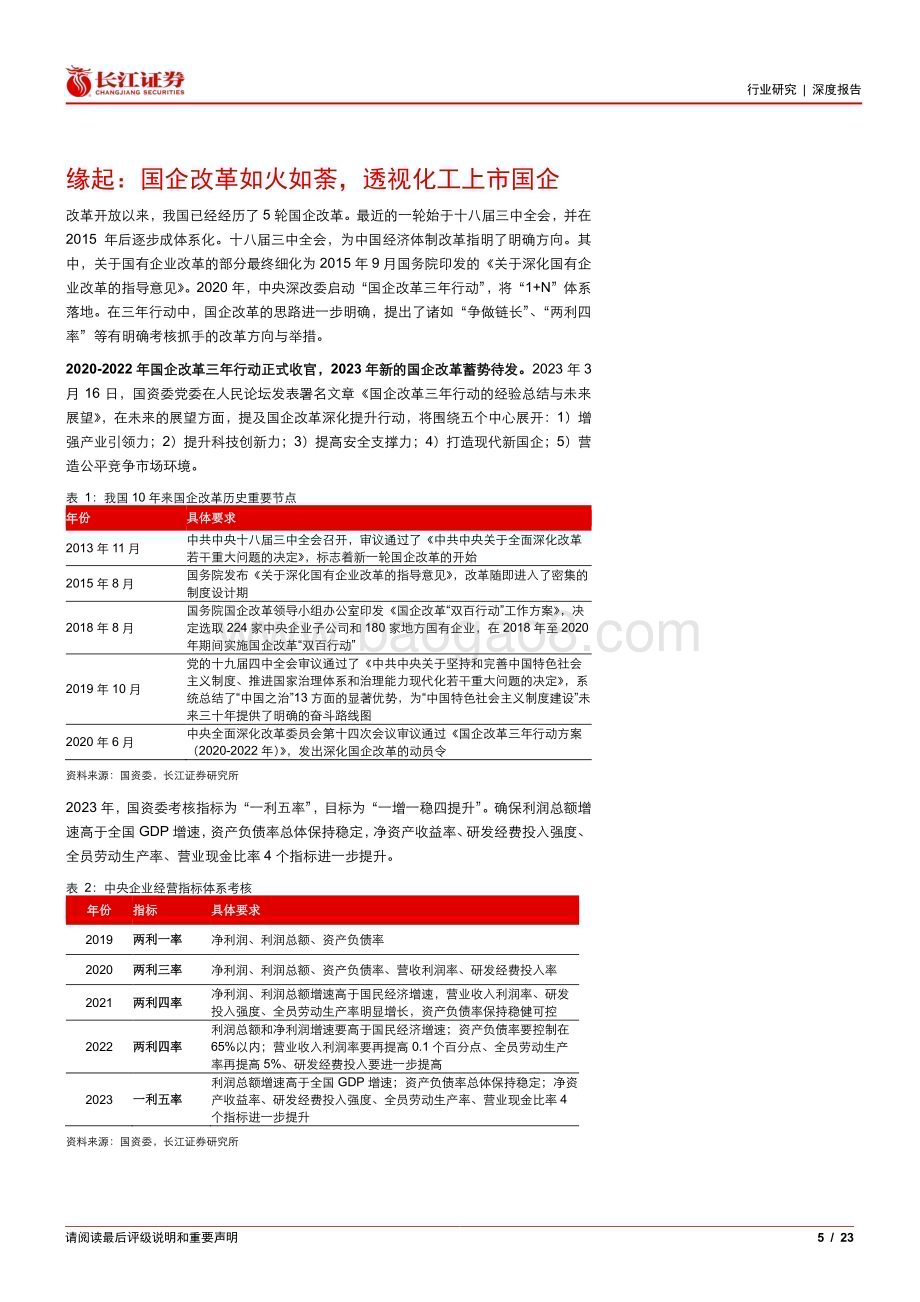 20230420_长江证券_基础化工行业证券研究报告：国企改革持续深化机会几何？_24页.pdf_第5页