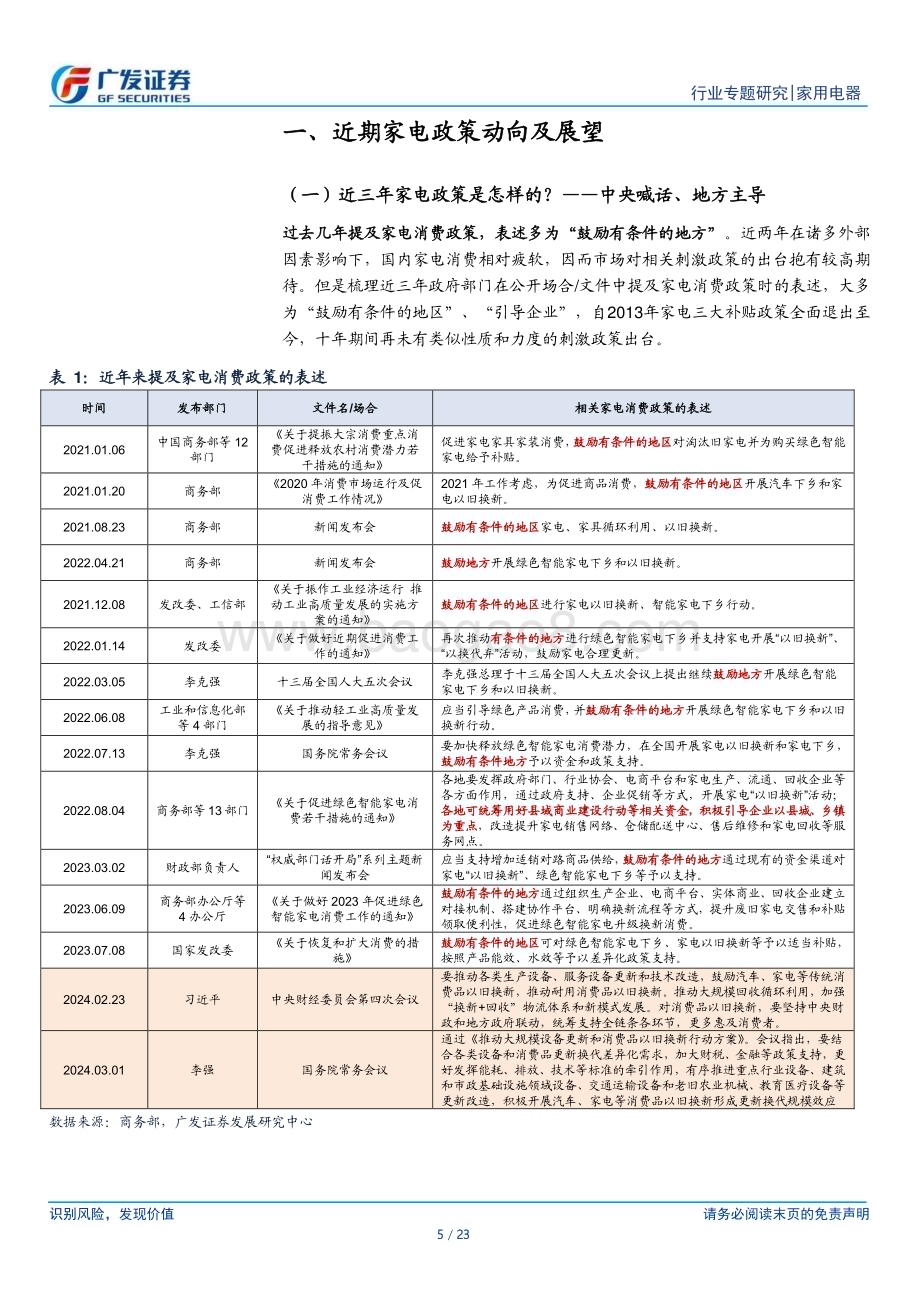 20240307_广发证券_家用电器行业：家电政策专题新一轮以旧换新政策有望推出带动内需改善_23页.pdf_第5页