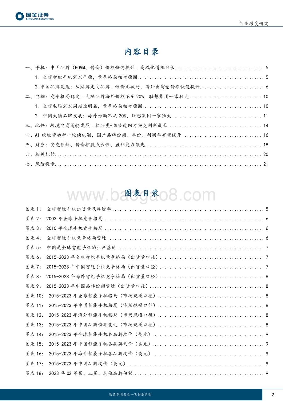 20240315_国金证券_电子行业深度研究：消费电子出海从贴牌到品牌性价比破局AI边端未来可期_23页.pdf_第2页