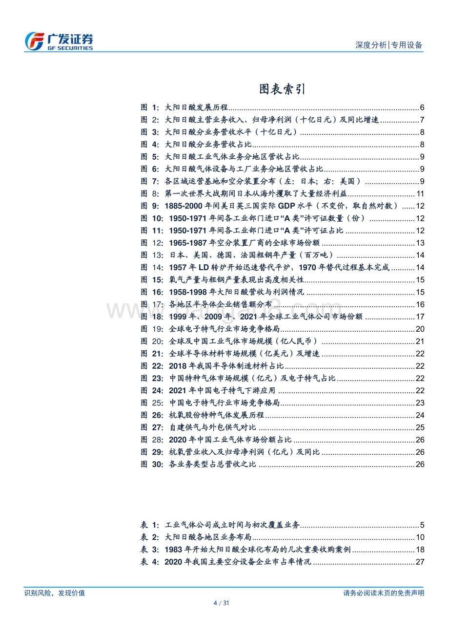 20240421_广发证券_专用设备行业：后起之秀大阳日酸如何走向全球_31页.pdf_第4页