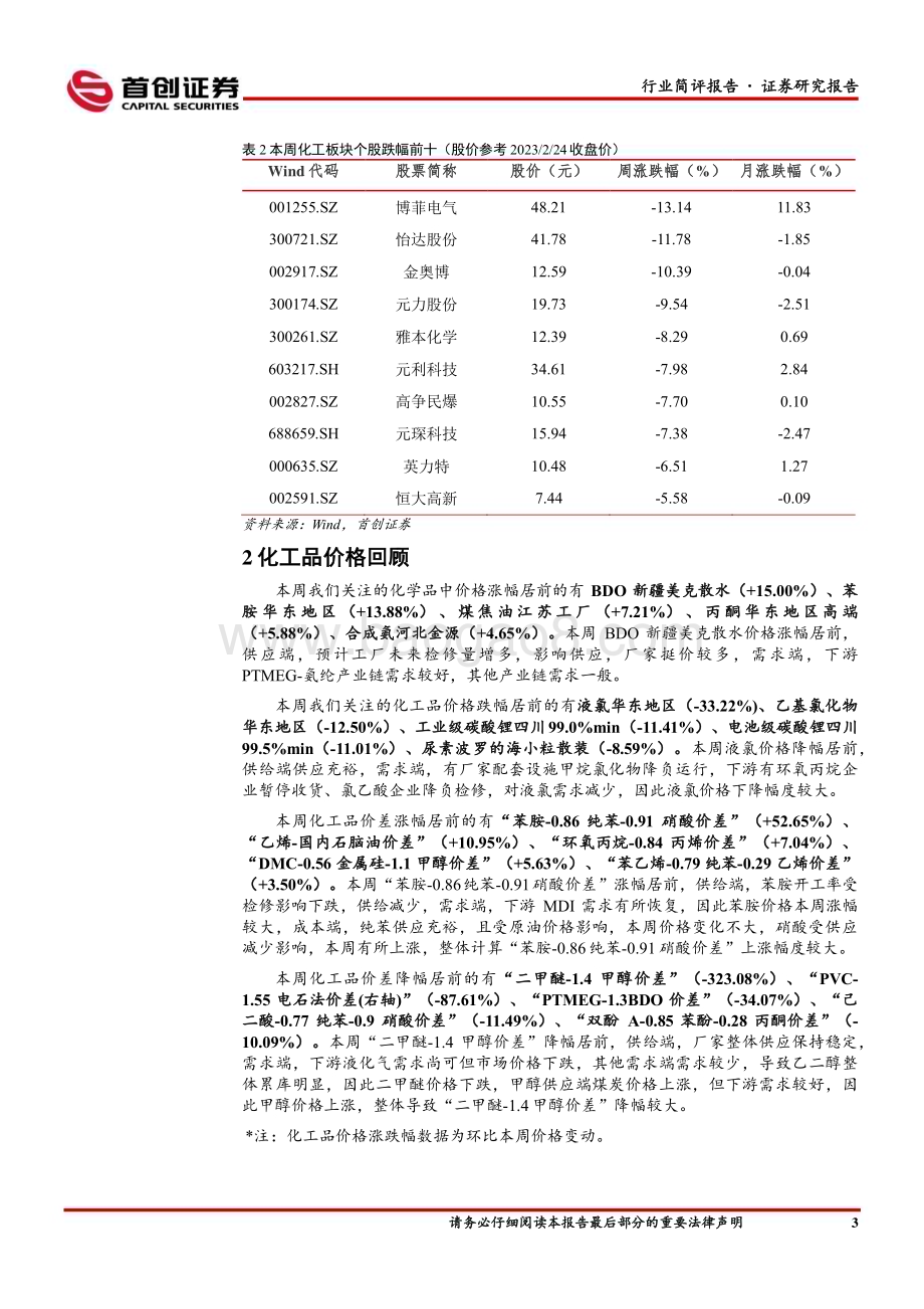 20230227_首创证券_基础化工行业简评报告：鲁西化工吸收合并鲁西集团化工需求端有待发力_18页.pdf_第4页