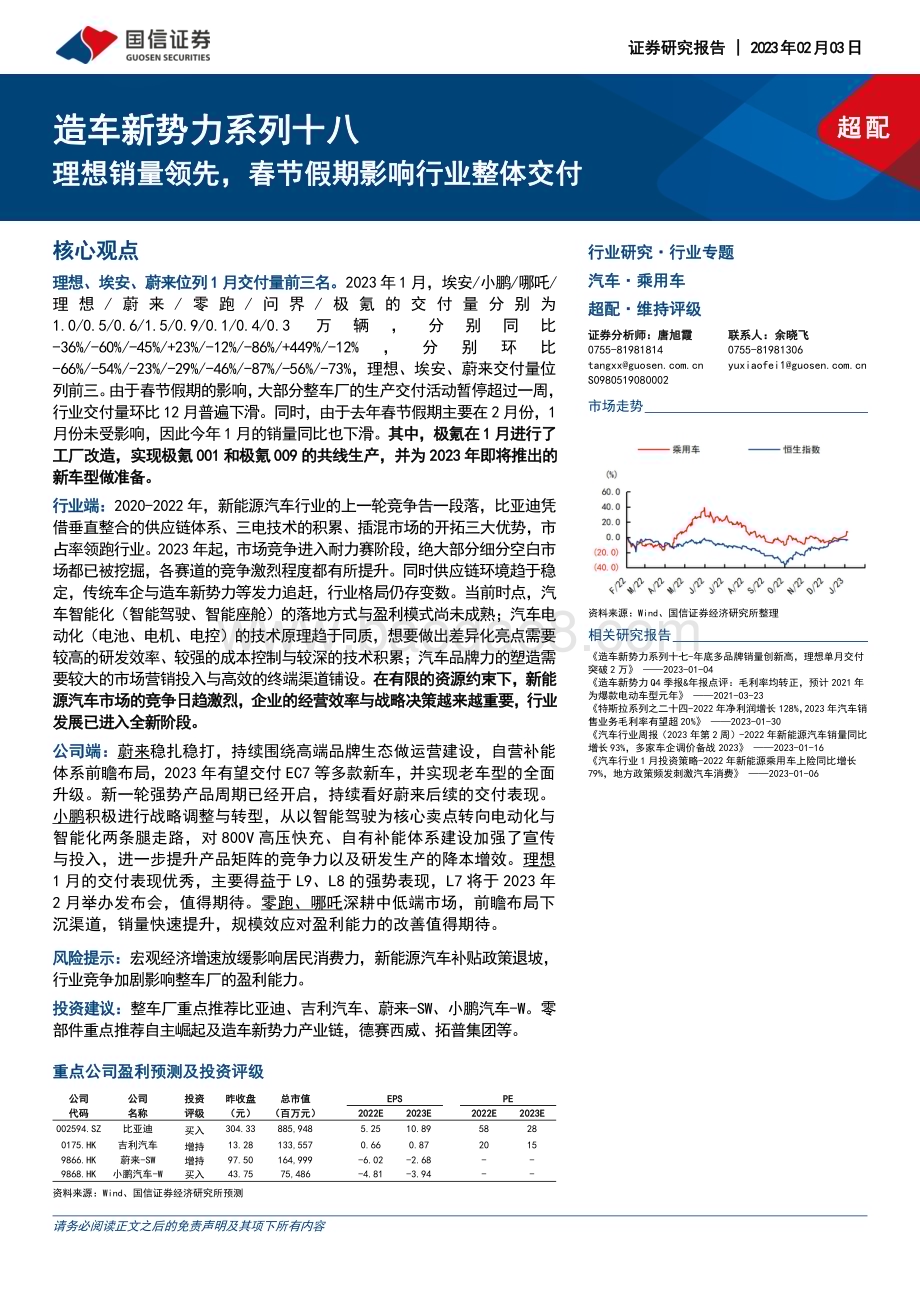 20230203_国信证券_汽车行业证券研究报告：春节假期影响行业整体交付_31页.pdf_第1页