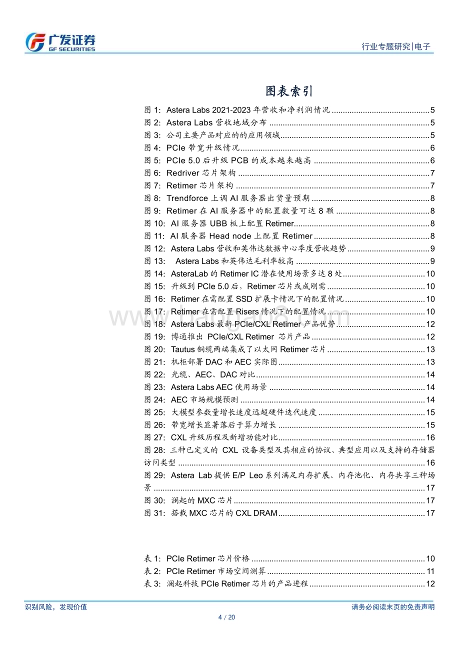 20240403_广发证券_电子行业：“AI的裂变时刻”系列报告Astera Labs数据中心连接方案独角兽产品受益于AI服务器强劲需求_20页.pdf_第4页