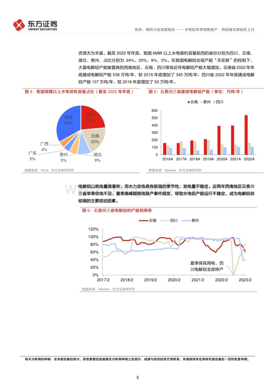 20230418_东方证券_铝行业证券研究报告：水电铝旱季或难复产供给端支撑铝价上行_19页.pdf_第5页