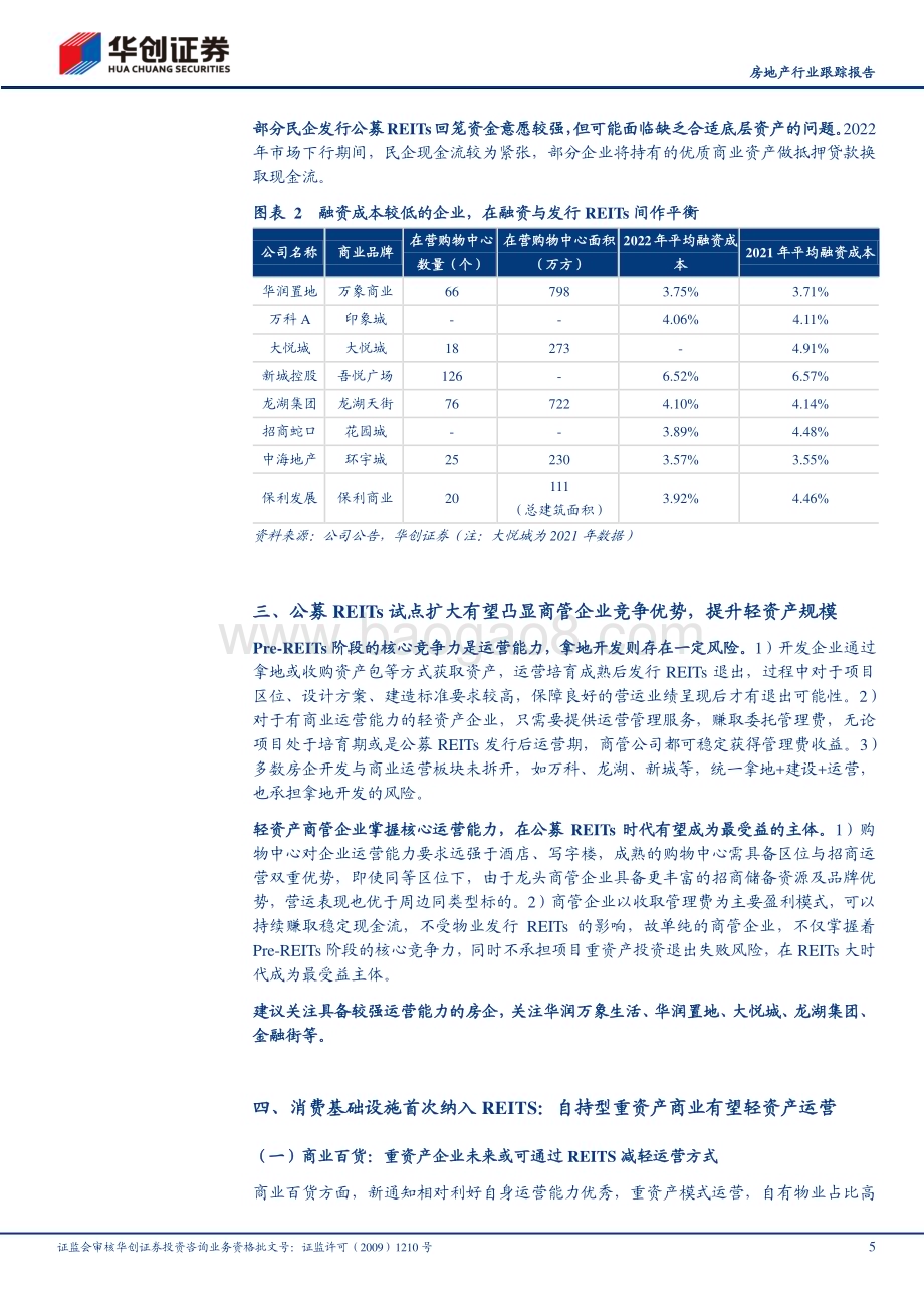 20230405_华创证券_房地产行业证券研究报告：商业地产REITs痛点与机遇_14页.pdf_第5页