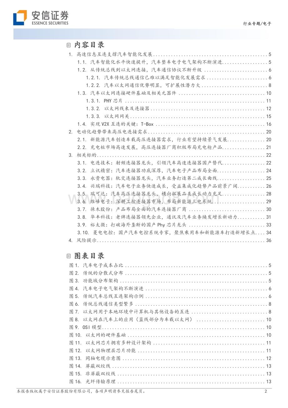 20231109_安信证券_电子行业研究报告：整车互连趋势与元器件投资机遇_38页.pdf_第2页