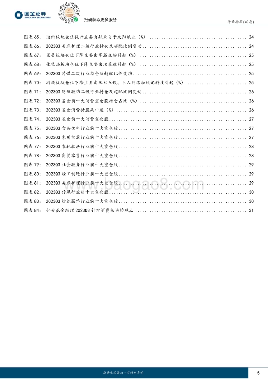 20231105_国金证券_消费行业持仓的变化与启示：基金更加抱团盈利确定性优先_34页.pdf_第5页