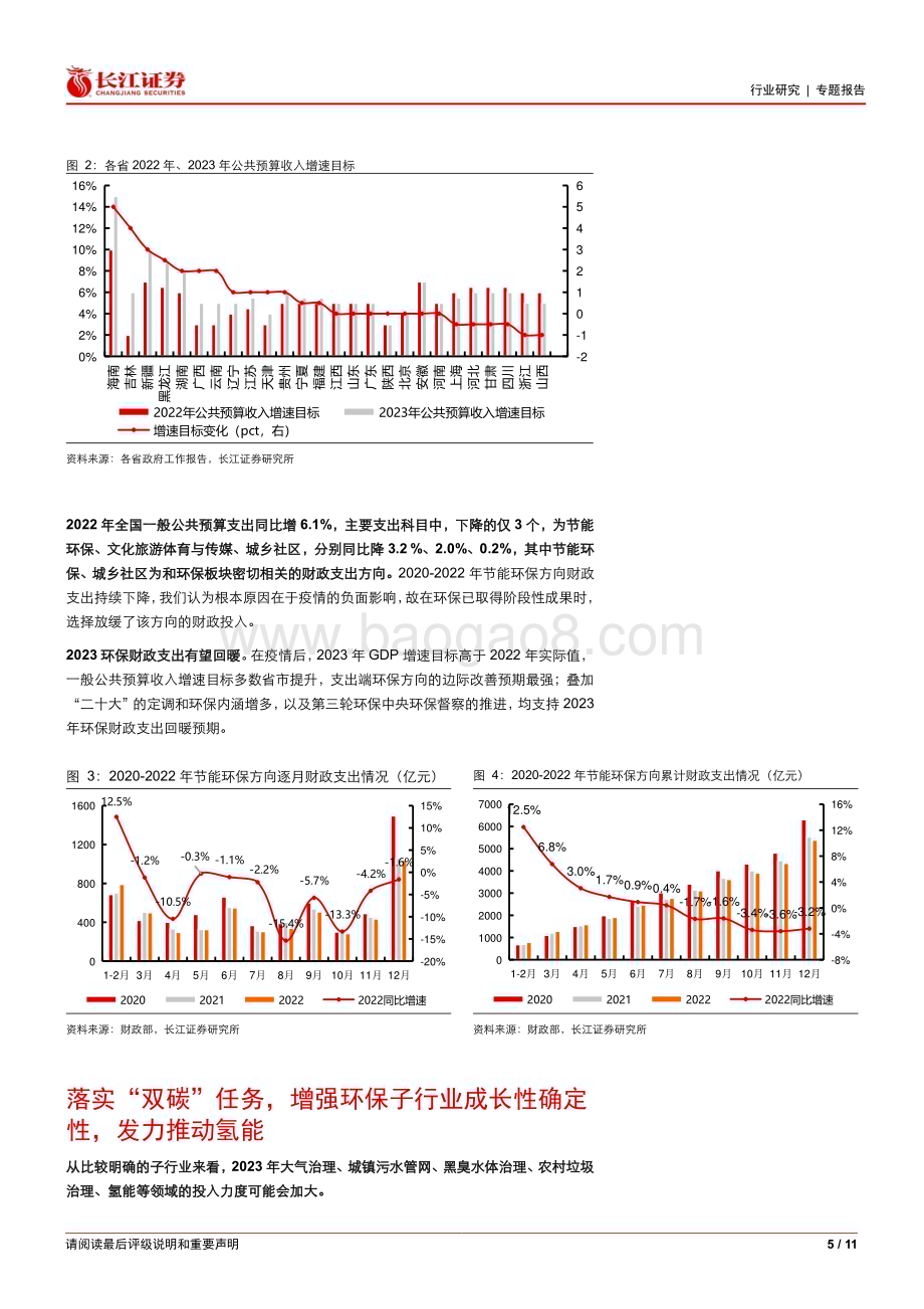 20230212_长江证券_环保行业证券研究报告：地方政府工作报告强化降碳环保财政支出有望回暖_12页.pdf_第5页