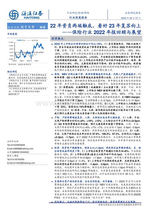 20230407_海通证券_保险行业2022年报回顾与展望：22年资负两端触底看好23年复苏向上_36页.pdf