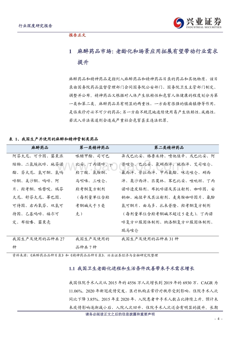 20230405_兴业证券_麻醉药行业证券研究报告：严格监管高铸行业壁垒需求改善迎来行业复苏_43页.pdf_第4页