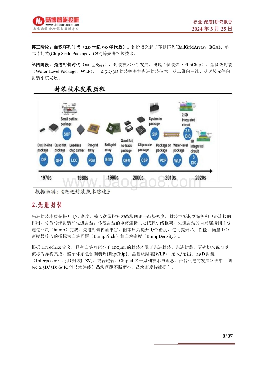 20240325_慧博智能投研_先进封装行业深度：发展历程、竞争格局、市场空间、产业链及相关公司深度梳理_37页.pdf_第3页