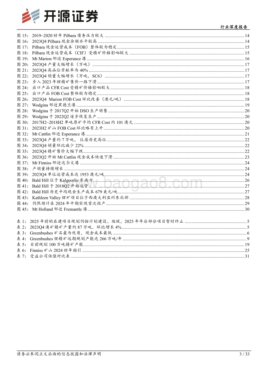 20240304_开源证券_有色金属行业深度报告：澳矿2023Q4追踪中短期扩建项目继续降本是2024财年主目标_33页.pdf_第3页