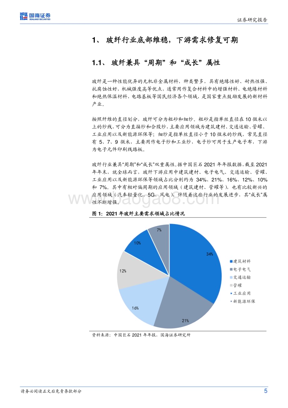 20230307_国海证券_玻璃玻纤行业证券研究报告：风电、汽车轻量化需求快速增长行业有望底部回升_22页.pdf_第5页