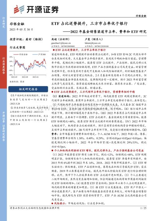 20230530_开源证券_非银金融行业2022年基金销售渠道市占率、费率和ETF研究_25页.pdf