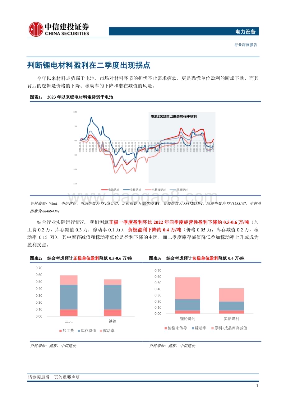 20230310_中信建投证券_电力设备行业证券研究报告：锂电材料盈利拐点或在二季度有望形成V字走势_21页.pdf_第2页