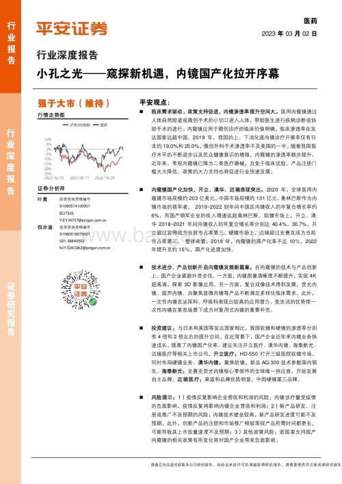 20230302_平安证券_医药行业证券研究报告：小孔之光窥探新机遇内镜国产化拉开序幕_39页.pdf