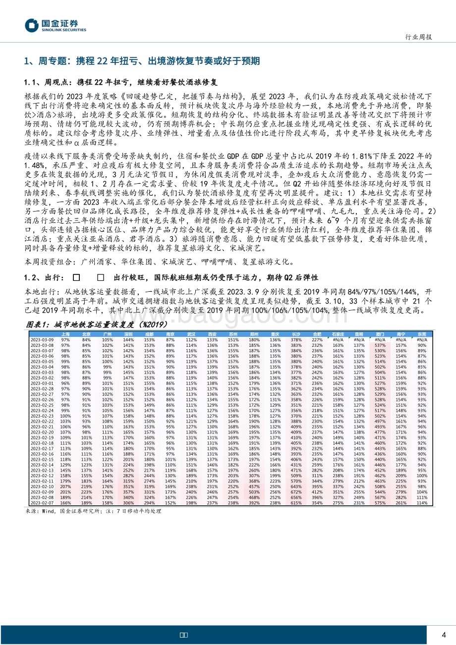 20230312_国金证券_社会服务业行业证券研究报告：携程22年扭亏继续看好餐饮酒旅修复_15页.pdf_第4页